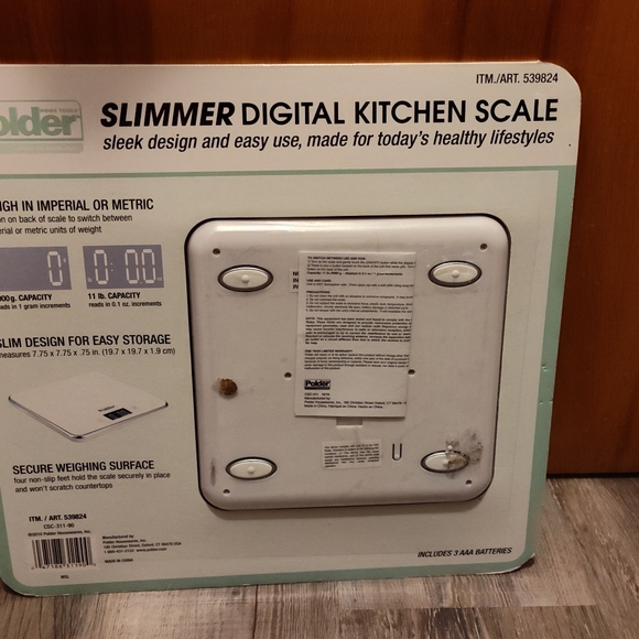 NWT!! POLDER Slimmer Digital Kitchen Scale - Picture 7 of 8